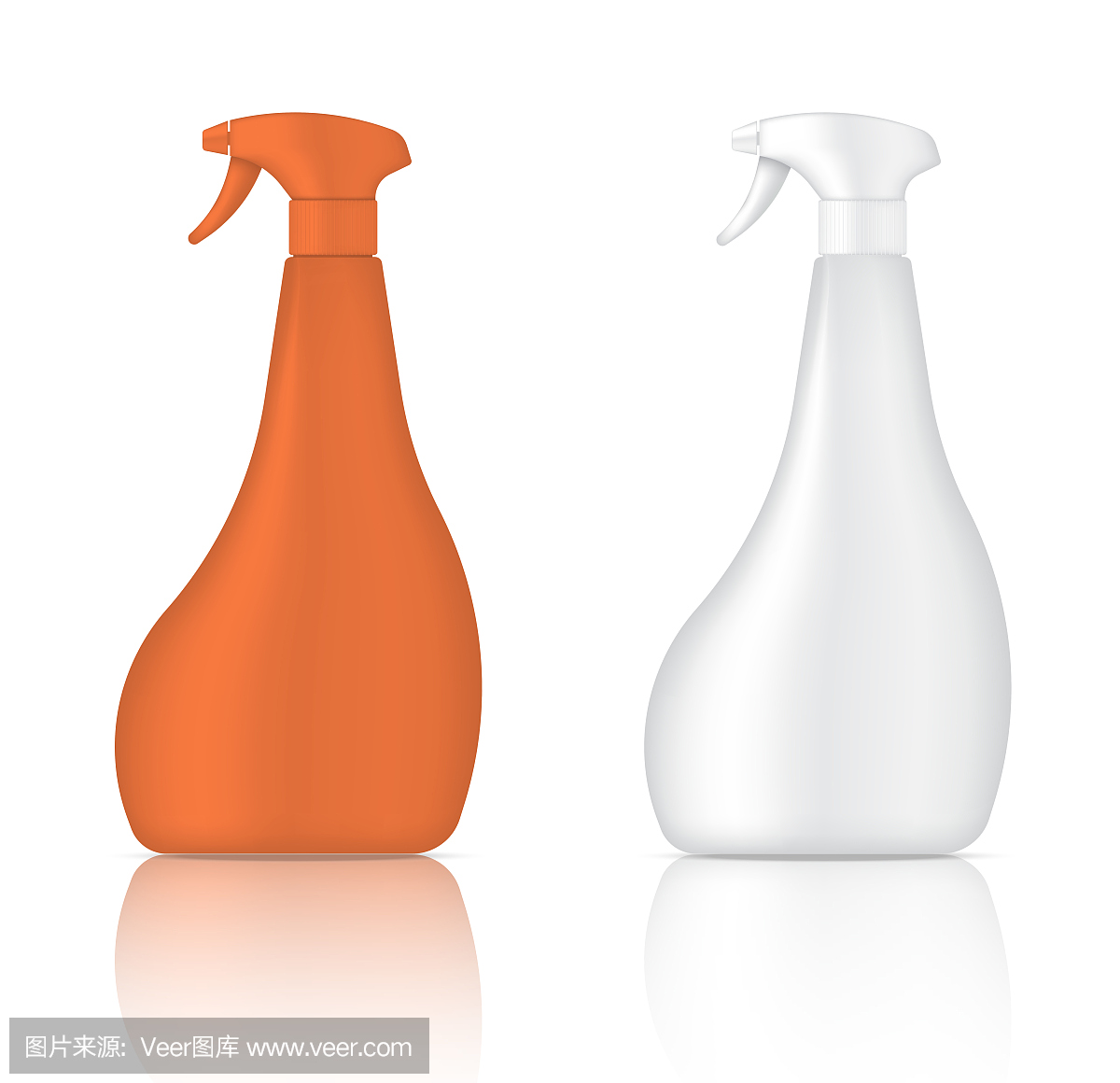 模拟真实的玻璃或塑料喷雾包装产品的玻璃清洁剂或洗漱用品瓶孤立的背景。